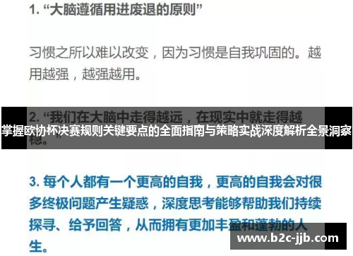 掌握欧协杯决赛规则关键要点的全面指南与策略实战深度解析全景洞察